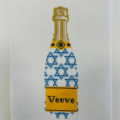 Veuve Bottle - Star of David Needlepoint Canvas
