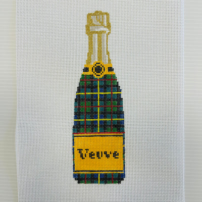 Veuve Bottle - Tartan Needlepoint Canvas