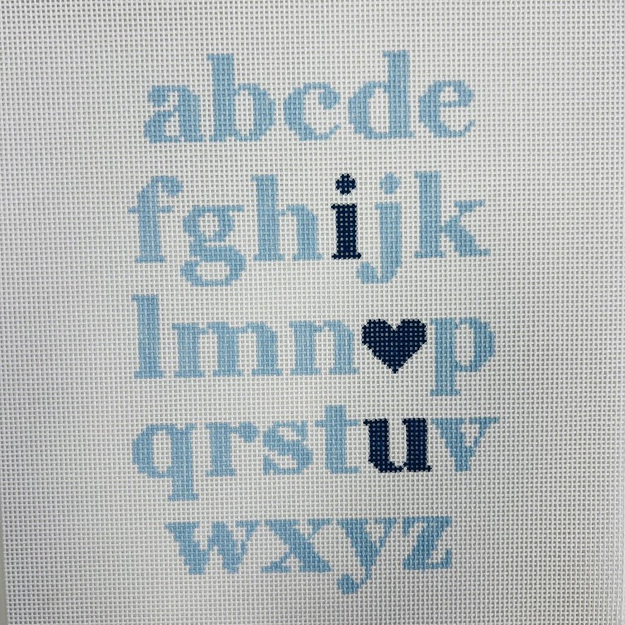 ABCDILY (BLUES) needlepoint canvas - Bargello Needlepoint