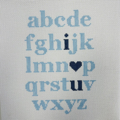 ABCDILY (BLUES) needlepoint canvas - Bargello Needlepoint