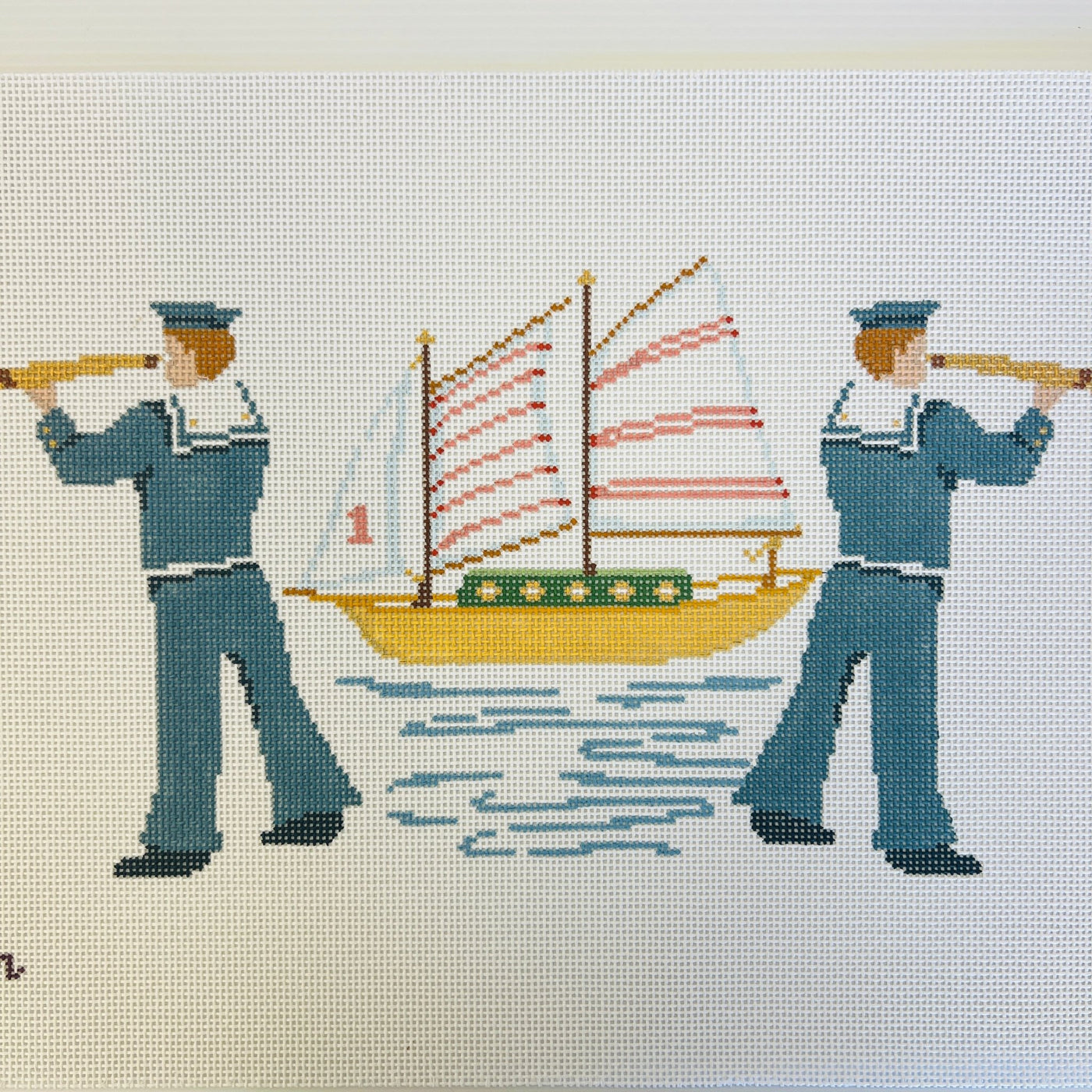 Ahoy! Sailors needlepoint canvas - Bargello Needlepoint