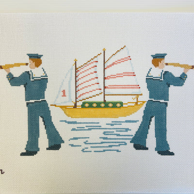 Ahoy! Sailors needlepoint canvas - Bargello Needlepoint