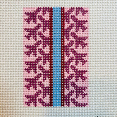 Airplane Houndstooth Passport Insert Pink needlepoint canvas - Bargello Needlepoint