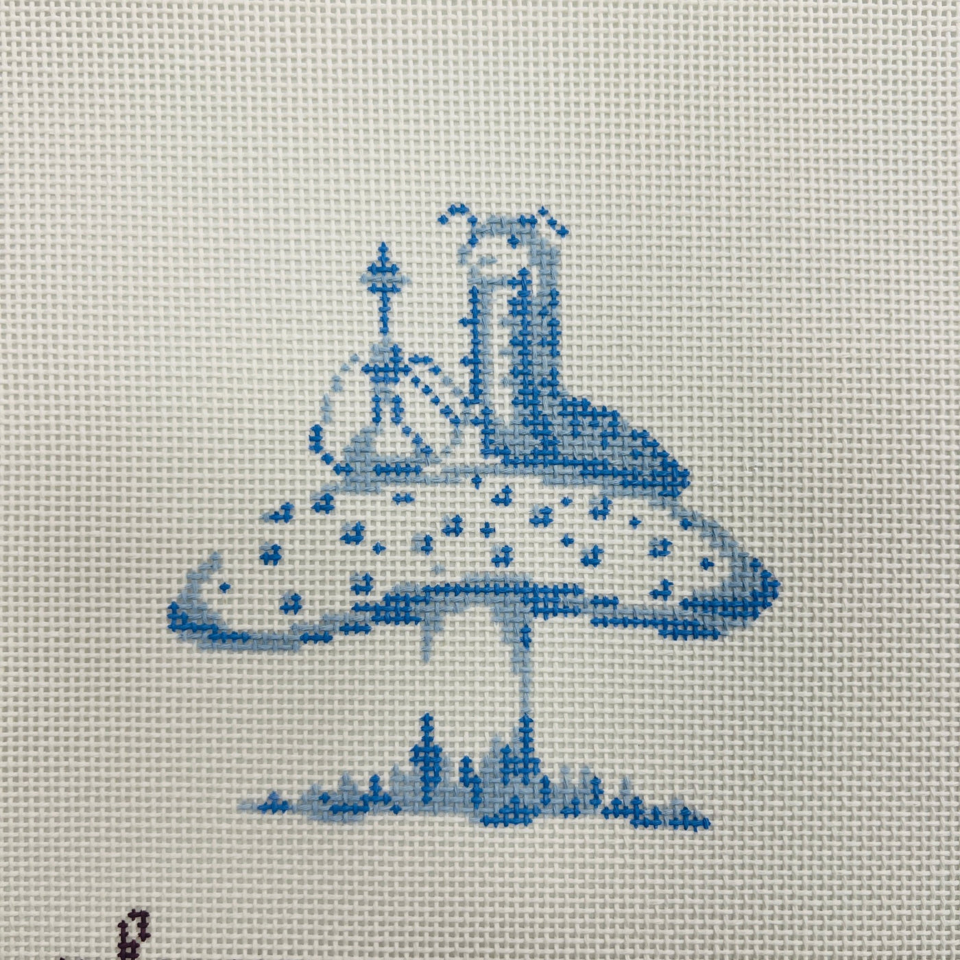 Alice in Blue - Caterpillar Ornament needlepoint canvas - Bargello Needlepoint