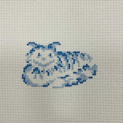 Alice in Blue - Cheshire Cat Ornament needlepoint canvas - Bargello Needlepoint