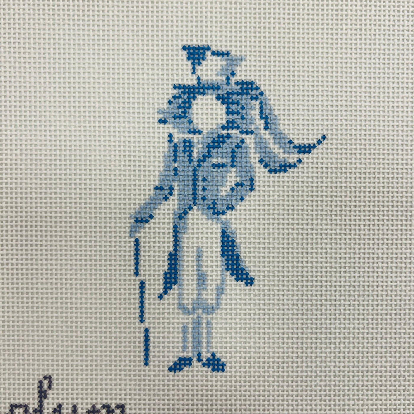 Alice in Blue - Mad Hatter Ornament needlepoint canvas - Bargello Needlepoint