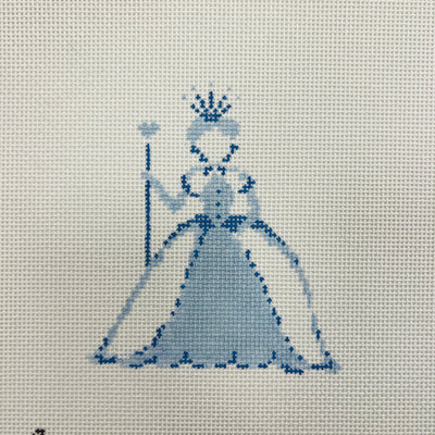 Alice in Blue - Queen of Hearts Ornament needlepoint canvas - Bargello Needlepoint