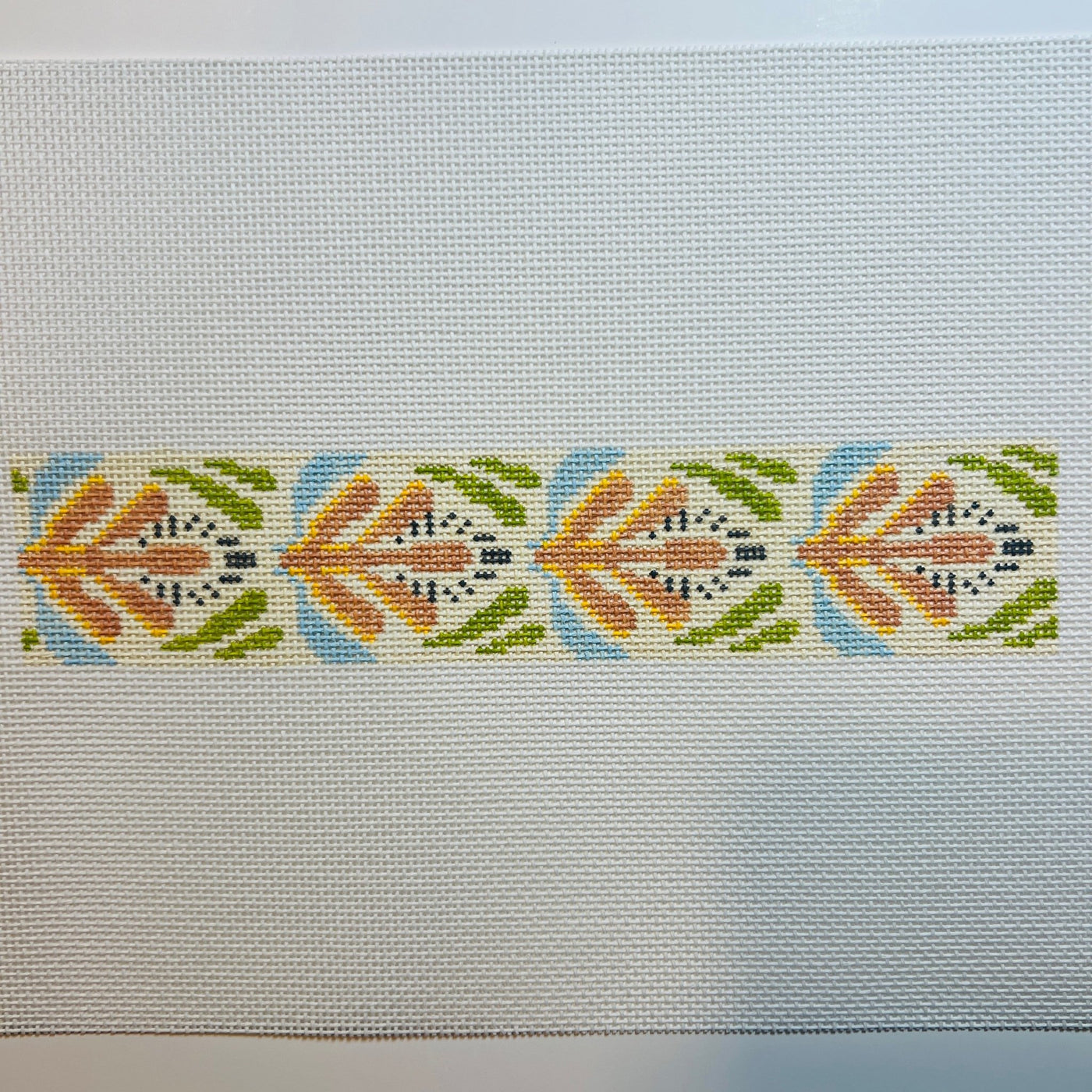 Art Nouveau Floral Bookmark/Key Fob needlepoint canvas - Bargello Needlepoint