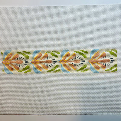 Art Nouveau Floral Bookmark/Key Fob needlepoint canvas - Bargello Needlepoint