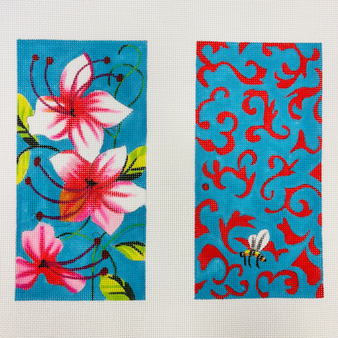 Azaleas Eyeglass Case needlepoint canvas - Bargello Needlepoint