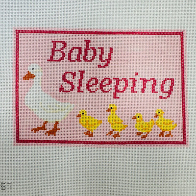 Baby Sleeping Ducks Pink needlepoint canvas - Bargello Needlepoint