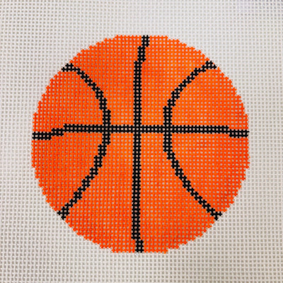 Basketball Ornament/Round Insert needlepoint canvas - Bargello Needlepoint