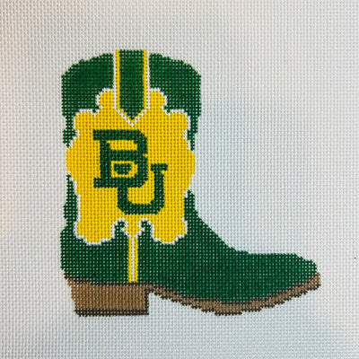 Baylor University Cowboy Boot needlepoint canvas - Bargello Needlepoint