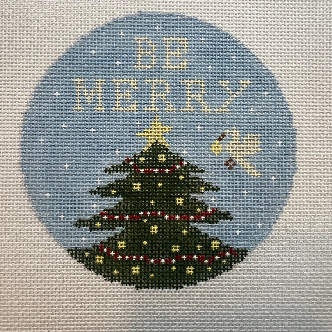 Be Merry Ornament needlepoint canvas - Bargello Needlepoint