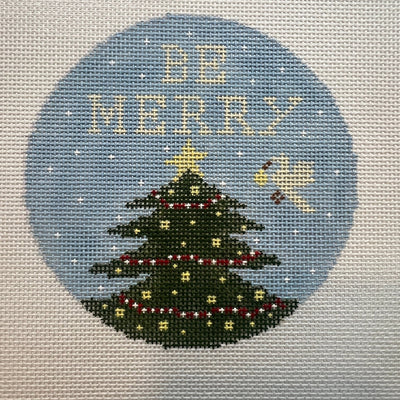 Be Merry Ornament needlepoint canvas - Bargello Needlepoint