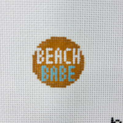Beach Babe Mini Round Insert needlepoint canvas - Bargello Needlepoint