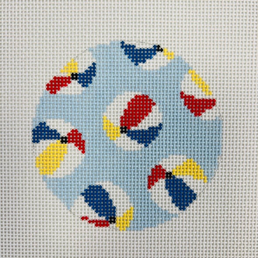 BEACH BALLS ROUND needlepoint canvas - Bargello Needlepoint