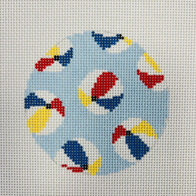 BEACH BALLS ROUND needlepoint canvas - Bargello Needlepoint