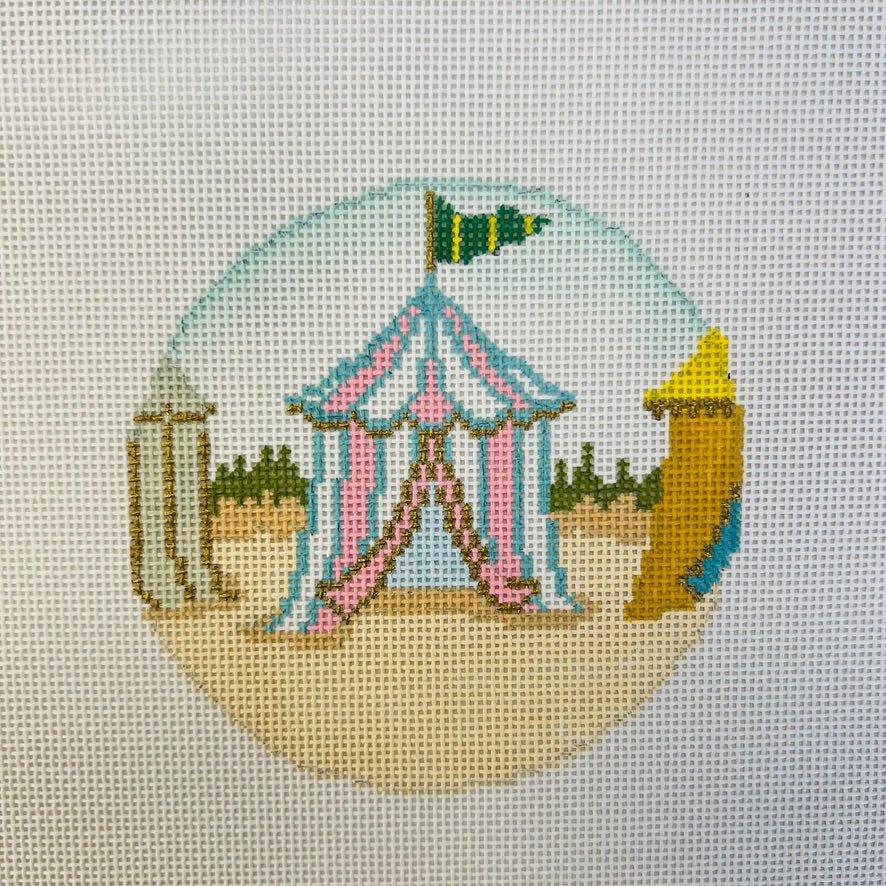 Beach Cabanas Ornament needlepoint canvas - Bargello Needlepoint