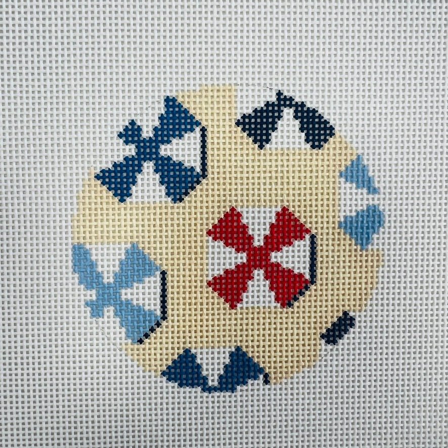 BEACH UMBRELLAS ROUND needlepoint canvas - Bargello Needlepoint