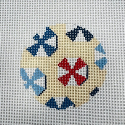 BEACH UMBRELLAS ROUND needlepoint canvas - Bargello Needlepoint