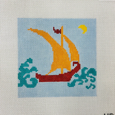Beetlecat Coaster needlepoint canvas - Bargello Needlepoint