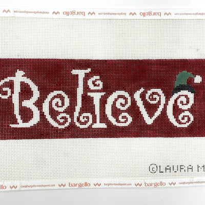 Believe Sign needlepoint canvas - Bargello Needlepoint