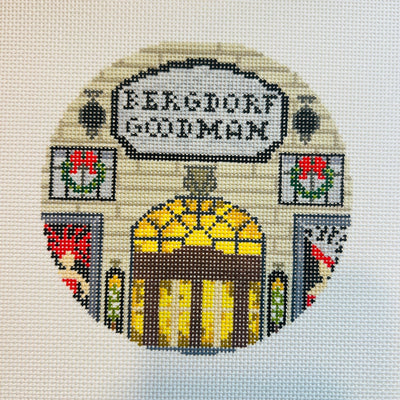 Bergdorf Goodman Storefront Ornament needlepoint canvas - Bargello Needlepoint