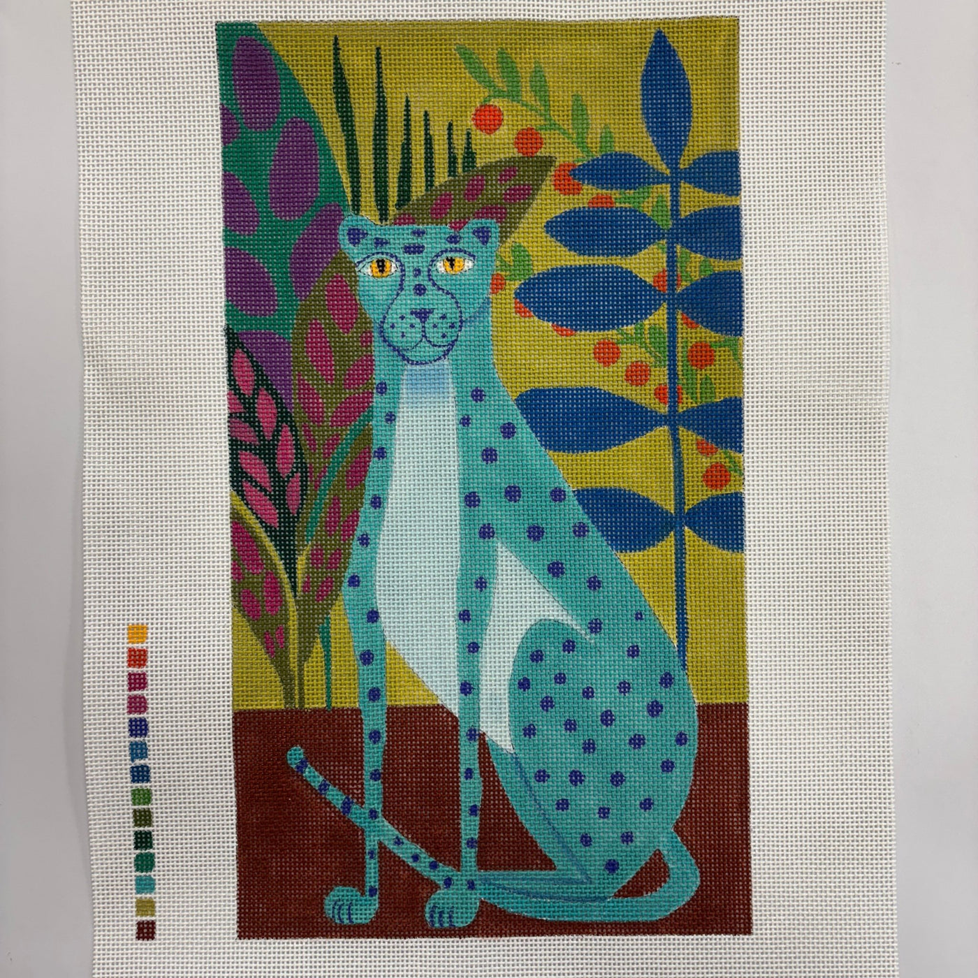 Big Blue Cat needlepoint canvas - Bargello Needlepoint