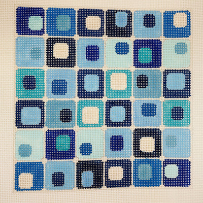 Big Retro Blue needlepoint canvas - Bargello Needlepoint