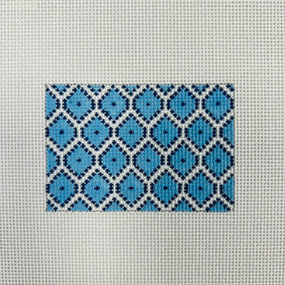 Blue Fish Scale Luggage Tag needlepoint canvas - Bargello Needlepoint