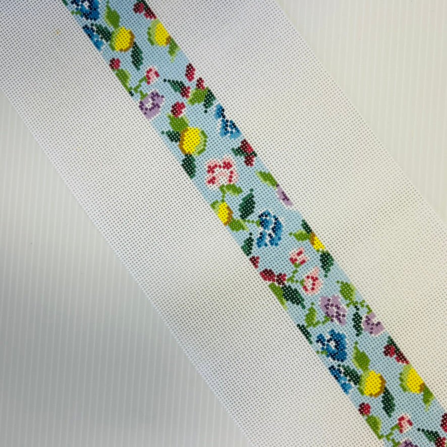 Blue Floral Belt needlepoint canvas - Bargello Needlepoint