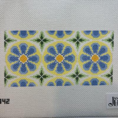Blue Flowers Insert needlepoint canvas - Bargello Needlepoint