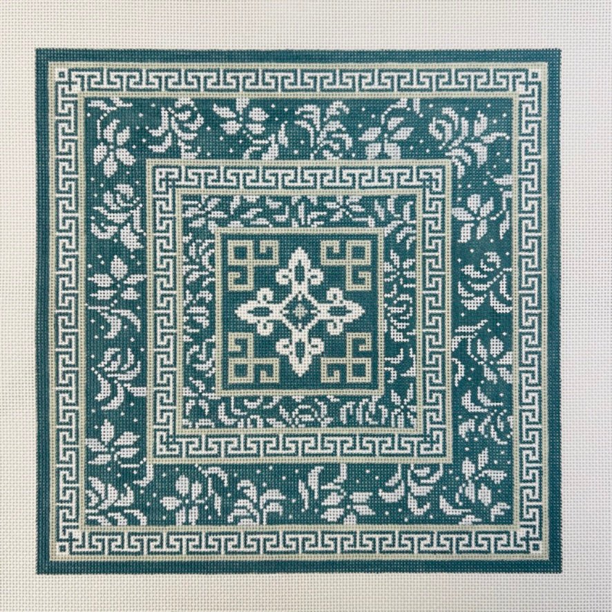 Blue Haze & Flowers needlepoint canvas - Bargello Needlepoint