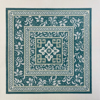 Blue Haze & Flowers needlepoint canvas - Bargello Needlepoint