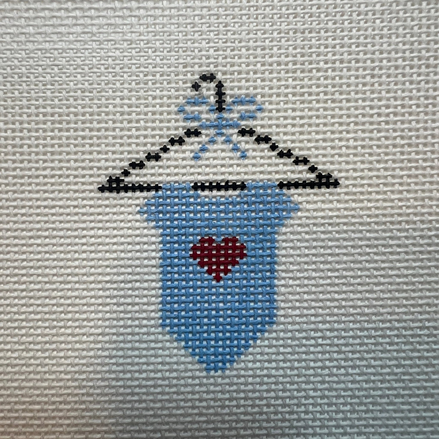 Blue Onesie Ornament needlepoint canvas - Bargello Needlepoint