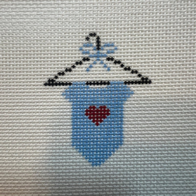 Blue Onesie Ornament needlepoint canvas - Bargello Needlepoint