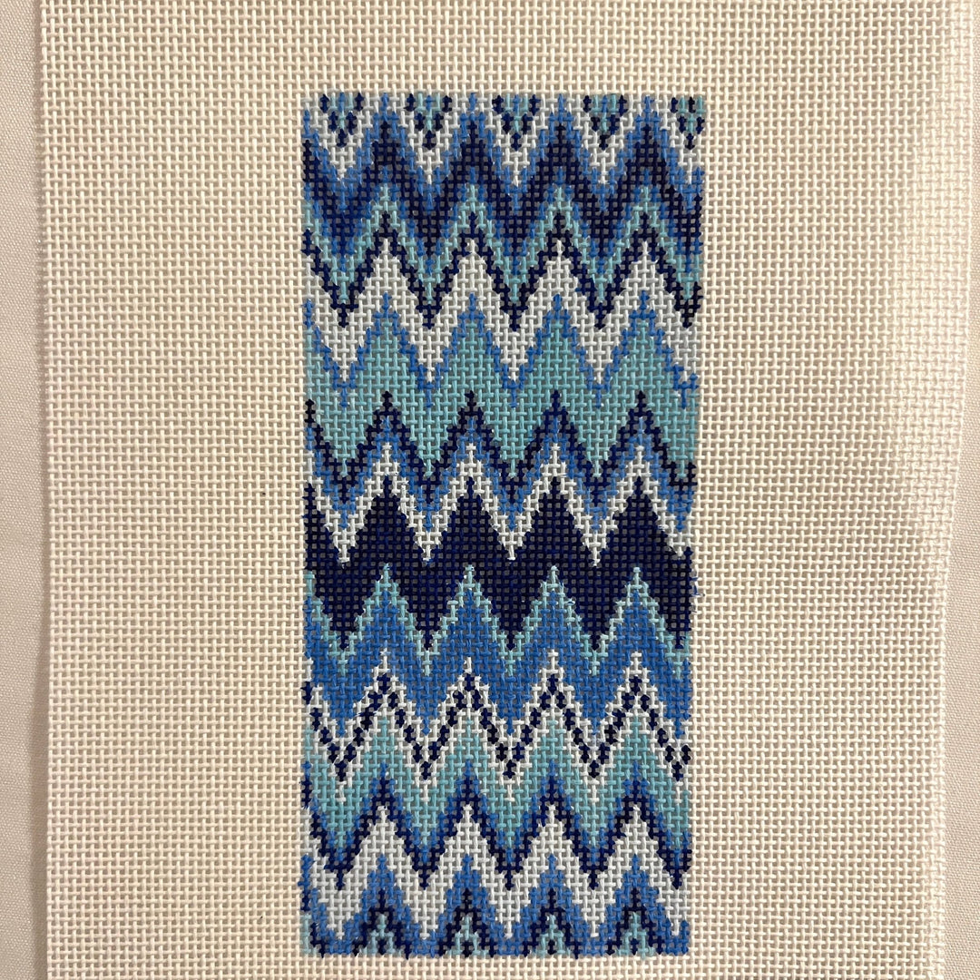Blue Zig Zag Eyeglass Case Needlepoint Canvas – Bargello Needlepoint