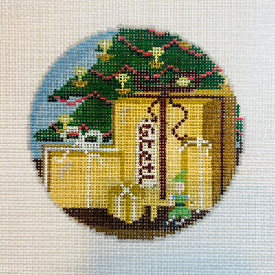 Brown Paper Packages Ornament needlepoint canvas - Bargello Needlepoint