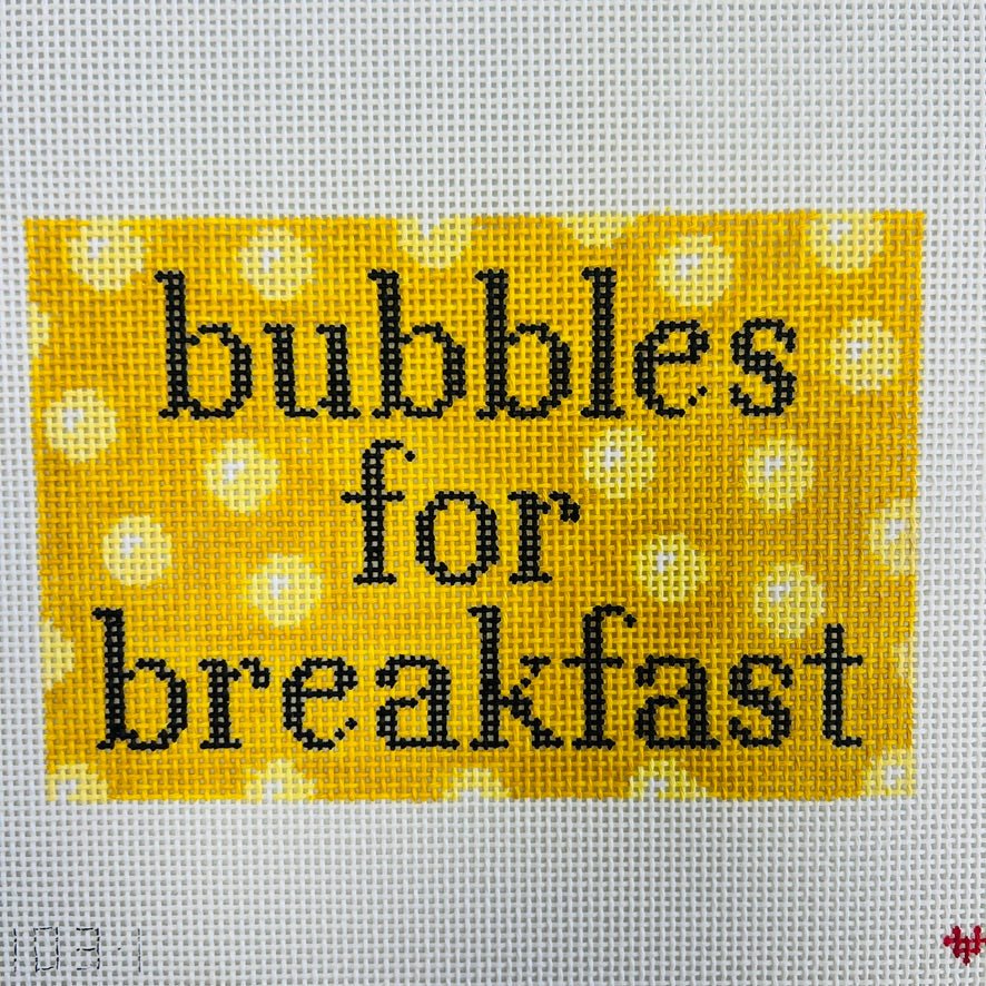 BUBBLES FOR BREAKFAST (YELLOW) needlepoint canvas - Bargello Needlepoint