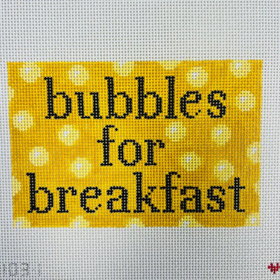 BUBBLES FOR BREAKFAST (YELLOW) needlepoint canvas - Bargello Needlepoint