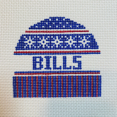 Buffalo Bills Hat Ornament needlepoint canvas - Bargello Needlepoint