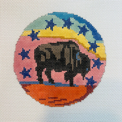 Buffalo Ornament needlepoint canvas - Bargello Needlepoint
