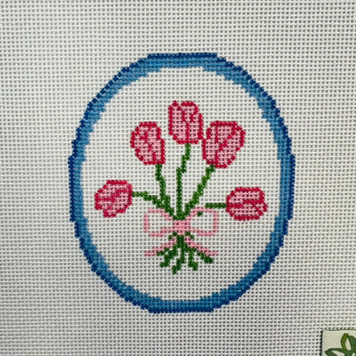 Bunches of Tulips Ornament needlepoint canvas - Bargello Needlepoint