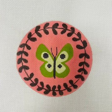 Butterfly Round needlepoint canvas - Bargello Needlepoint