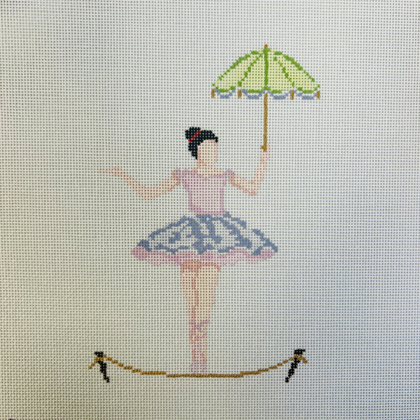 Carnival Series - Tightrope Walker needlepoint canvas - Bargello Needlepoint