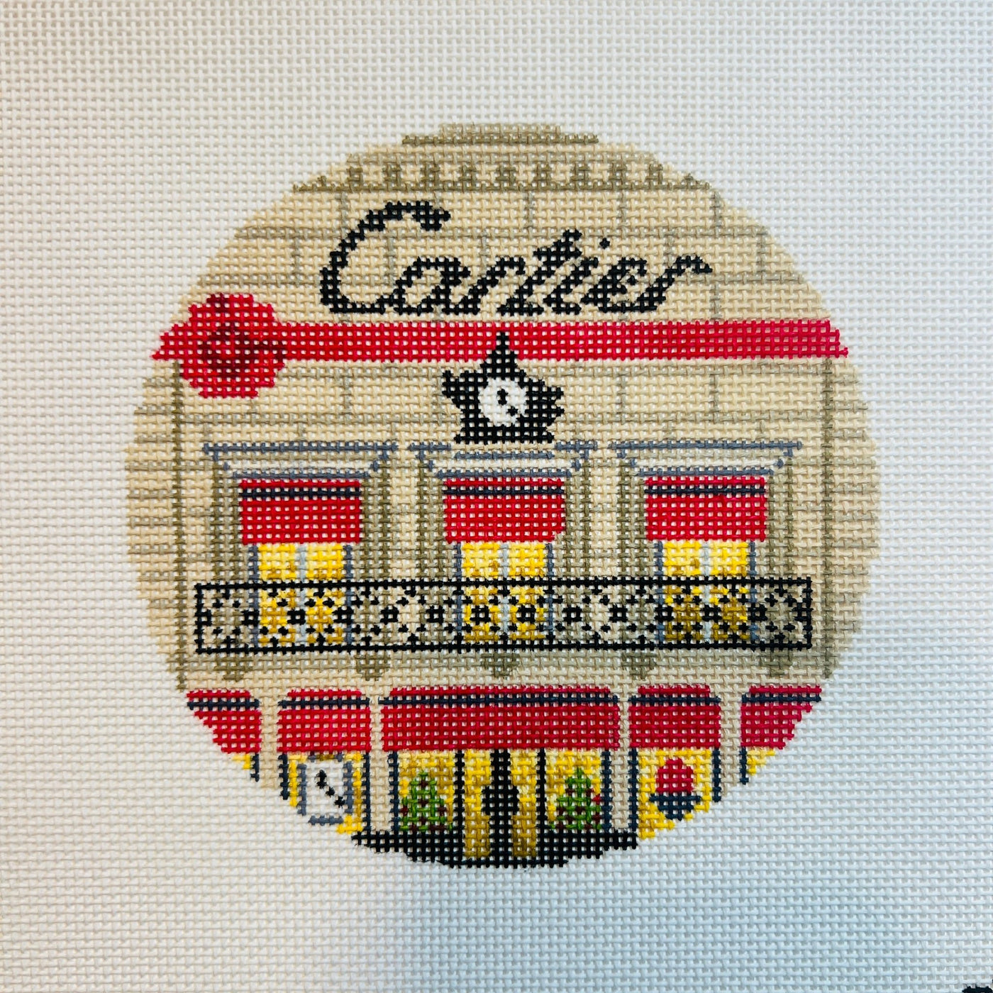 Cartier Storefront Ornament needlepoint canvas - Bargello Needlepoint