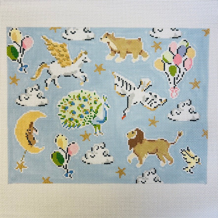 Celestial Pillow needlepoint canvas - Bargello Needlepoint