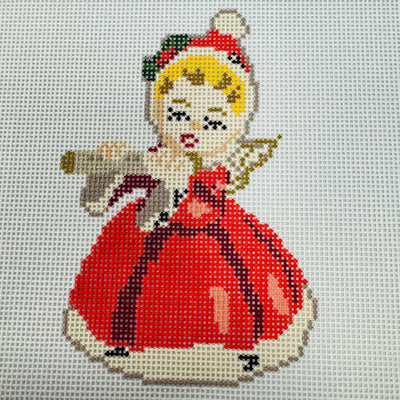 Ceramic Flute Angel needlepoint canvas - Bargello Needlepoint