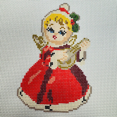 Ceramic Mandolin Angel needlepoint canvas - Bargello Needlepoint